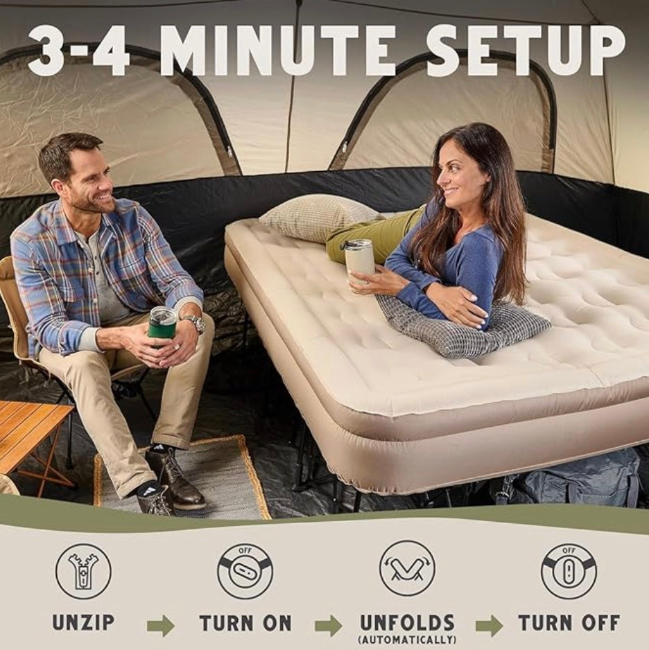 Premium Raised Air Bed with Built-in Pump – Queen Size